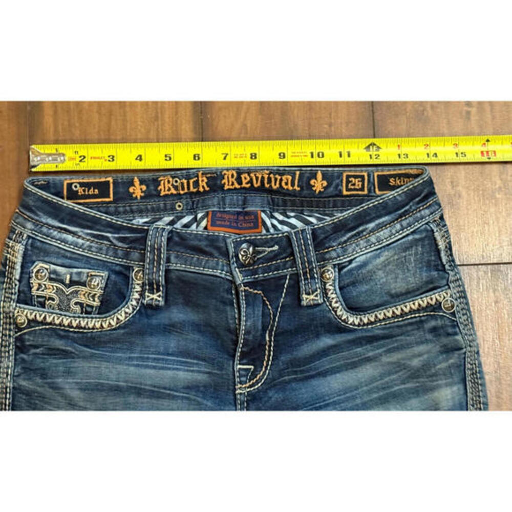 ROCK REVIVAL Womens Kida Ankle Skinny Jeans Tag Size 25 Measured 27X29 #J8568S - Picture 6 of 10